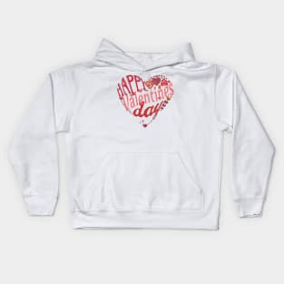 Happy Valentines Day,14 February , Red Heart Kids Hoodie